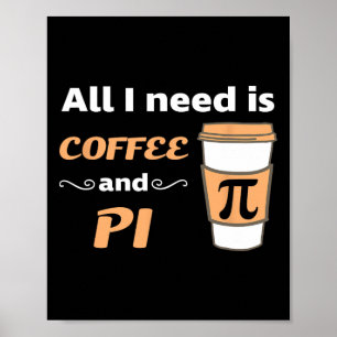 Pi Day Coffee Lover Wiskunde Geometrie Calculus Tr Poster