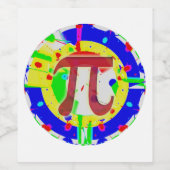 Pi Day Colors Wijn Etiket (Enkel label)