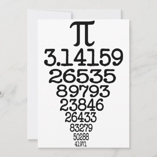Pi Day compleye 3.14 Kaart (Voorkant)