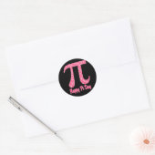 Pi Day Coral Floral Ronde Sticker (Envelop)