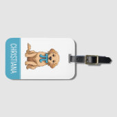 Pi Day Dog met Pi symbool | Happy Pi Day Bagagelabel (Voorkant (horizontaal))