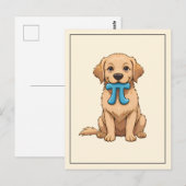 Pi Day Dog met Pi symbool | Happy Pi Day Briefkaart (Voorkant / Achterkant)