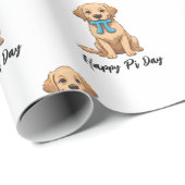 Pi Day Dog met Pi symbool | Happy Pi Day Cadeaupapier (Rol Hoek)