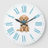 Pi Day Dog met Pi symbool | Happy Pi Day Grote Klok (Voorkant)