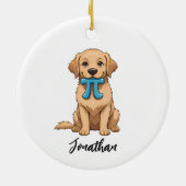 Pi Day Dog met Pi symbool | Happy Pi Day Keramisch Ornament (Achterkant)