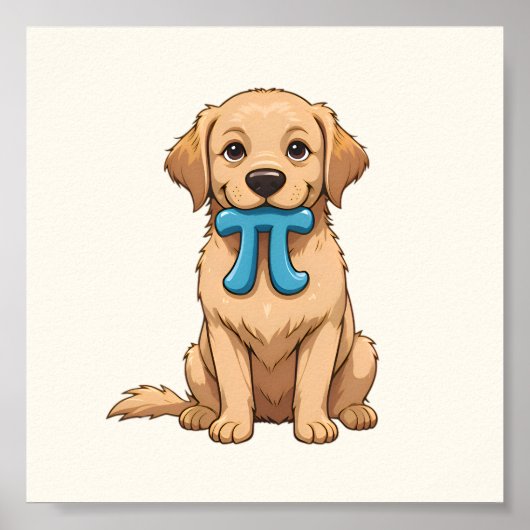Pi Day Dog met Pi symbool | Happy Pi Day Poster (Voorkant)