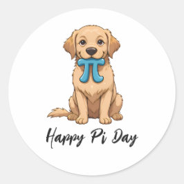 Pi Day Dog met Pi symbool | Happy Pi Day Ronde Sticker