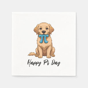 Pi Day Dog met Pi symbool Happy Pi Day Servet