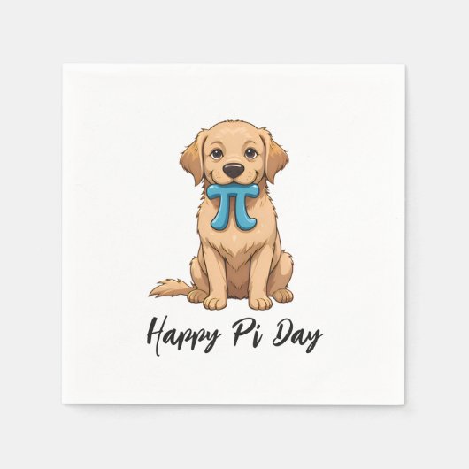 Pi Day Dog met Pi symbool | Happy Pi Day Servet (Voorkant)
