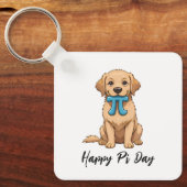 Pi Day Dog met Pi symbool | Happy Pi Day Sleutelhanger (Voorkant)