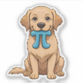 Pi Day Dog met Pi symbool | Happy Pi Day Sticker (Voorkant)