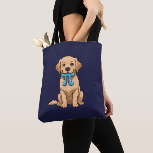 Pi Day Dog met Pi symbool | Happy Pi Day Tote Bag (Dichtbij)