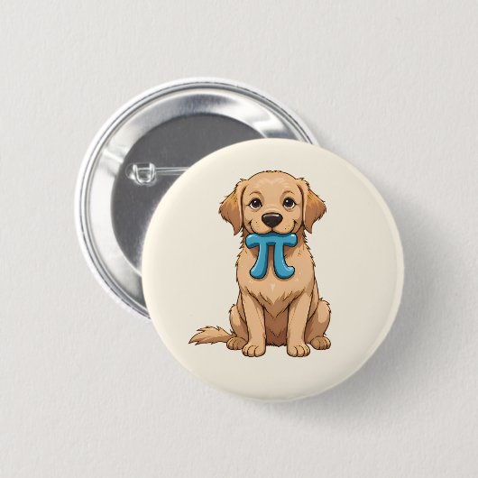 Pi Day Dog met Pi symbool | Schattigee pi-Wiskunde Ronde Button 5,7 Cm (Voorkant /achterkant)
