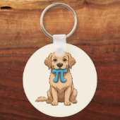 Pi Day Dog met Pi symbool | Schattigee pi-Wiskunde Sleutelhanger (Voorkant)