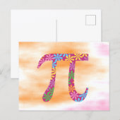 Pi Day Floral Spring Pi Symbool Briefkaart (Voorkant / Achterkant)