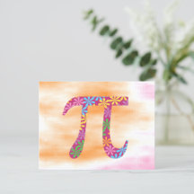 Pi Day Floral Spring Pi Symbool Briefkaart