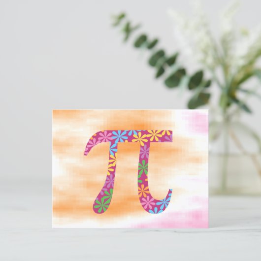 Pi Day Floral Spring Pi Symbool Briefkaart (Staand voorkant)