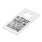 Pi Day Funny Creditkaart Flessenopener (Achterkant Gekanteld)