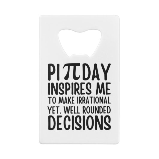 Pi Day Funny Creditkaart Flessenopener (Achterkant)
