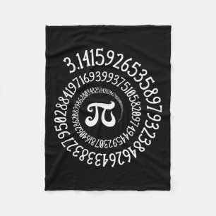 Pi Day Funny Graphic Spiral Formula Wiskunde L Fleece Deken