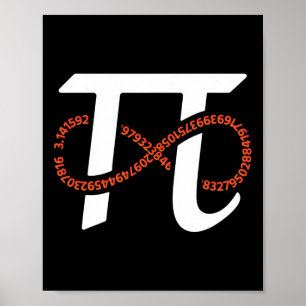 Pi Day Funny Infinity Numbers Geek Nerd Wiskunde L Poster