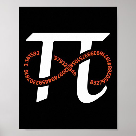 Pi Day Funny Infinity Numbers Geek Nerd Wiskunde L Poster (Voorkant)