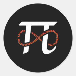 Pi Day Funny Infinity Numbers Geek Nerd Wiskunde L Ronde Sticker