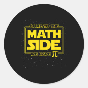 Pi Day Funny - kom naar de Wiskunde kant we hebben Ronde Sticker