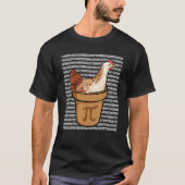 Pi Day Funny Math Chicken in Pi Bowl Math Teacher  T-shirt (Voorkant)