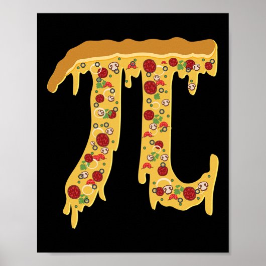 Pi Day Funny Nerdy Pizza Pi 3.14 Symbol Wiskunde F Poster (Voorkant)