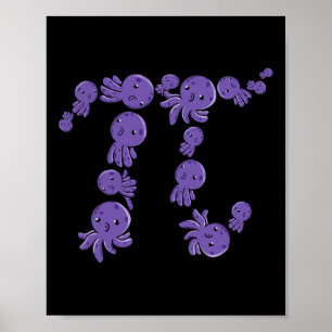 Pi Day Funny Octopi Octopus Zee Life Pi Symbool Ma Poster