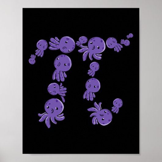 Pi Day Funny Octopi Octopus Zee Life Pi Symbool Ma Poster (Voorkant)