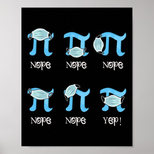 Pi Day Funny Pi Symbool Dragen Masker Verkeerde St Poster (Voorkant)