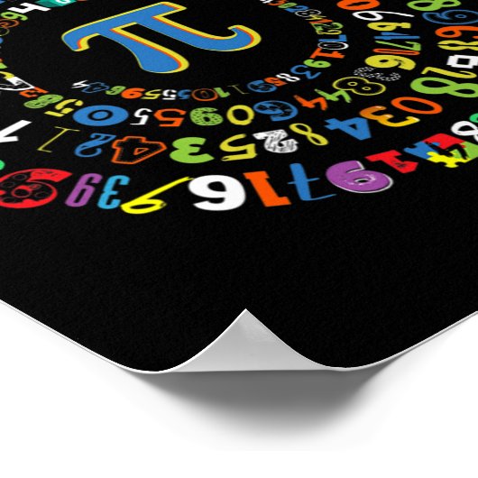 Pi Day Funny Spiral Wiskunde Geek Cool Mathematics Poster (Hoek)