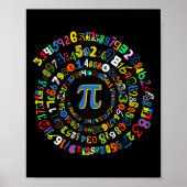 Pi Day Funny Spiral Wiskunde Geek Cool Mathematics Poster (Voorkant)