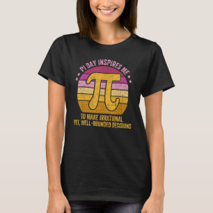 Pi Day geïnspireerd me Wiskunde Retro Pi-symbool T-shirt
