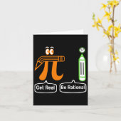 Pi Day Get Real Be Rational Irrational Number Wisk Kaart (Gele Bloem)