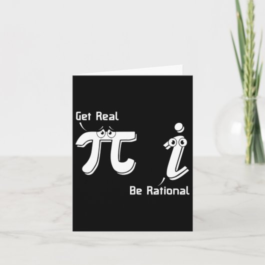 Pi Day Get Real Be Rational Irrational Number Wisk Kaart (Voorkant)