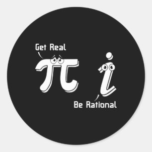 Pi Day Get Real Be Rational Irrational Number Wisk Ronde Sticker