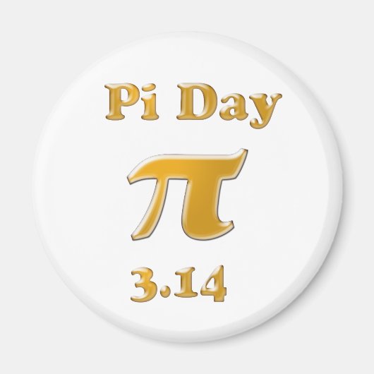 Pi Day Gold op White Magneet (Voorkant)