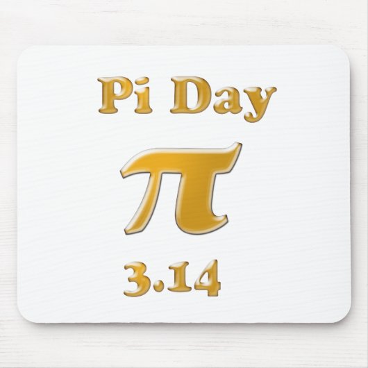 Pi Day Gold op White Muismat (Voorkant)