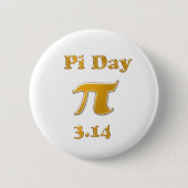 Pi Day Gold op White Ronde Button 5,7 Cm (Voorkant)