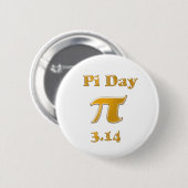Pi Day Gold op White Ronde Button 5,7 Cm (Voorkant /achterkant)
