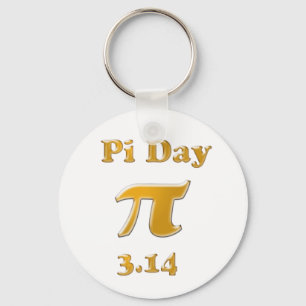 Pi Day Gold op White Sleutelhanger