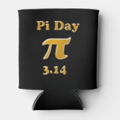 Pi Day Gold op zwart Blikjeskoeler (Voorkant)