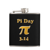 Pi Day Gold op zwart Heupfles (Voorkant)