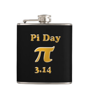 Pi Day Gold op zwart Heupfles