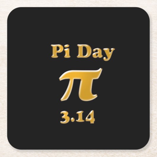 Pi Day Gold op zwart Kartonnen Onderzetters (Voorkant)