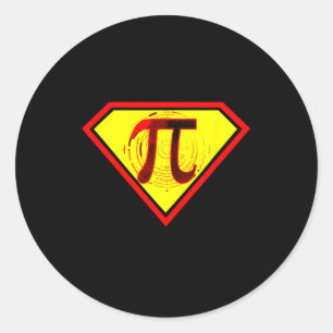 Pi Day Grappig Superheld Kostuum Ronde Sticker