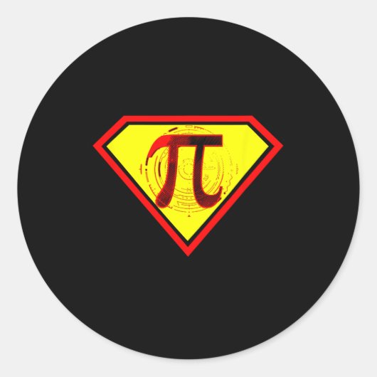 Pi Day Grappig Superheld Kostuum Ronde Sticker (Voorkant)